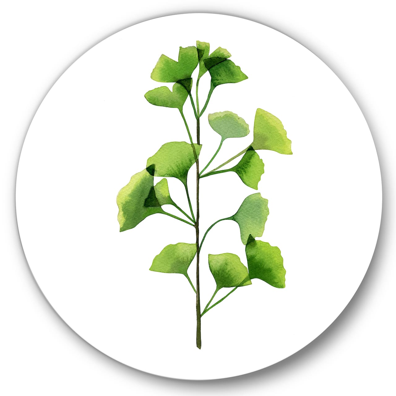 Designart - Green Field Plant Foliage - Farmhouse Metal Circle Wall Art